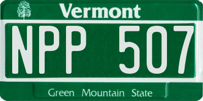 VT license plate NPP507