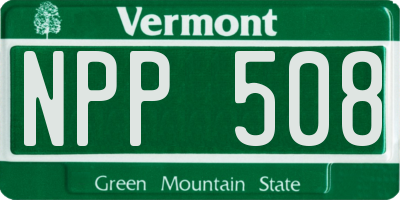VT license plate NPP508