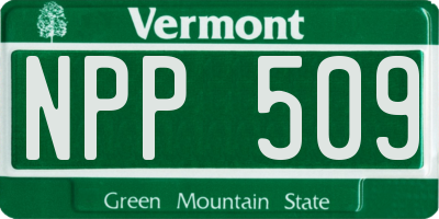 VT license plate NPP509