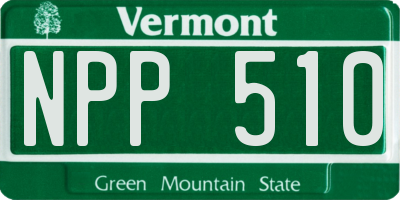 VT license plate NPP510