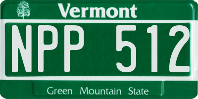 VT license plate NPP512