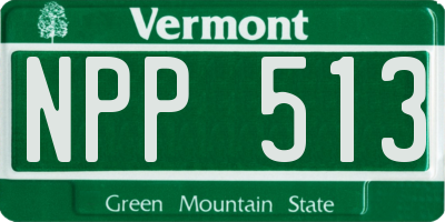 VT license plate NPP513