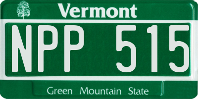 VT license plate NPP515
