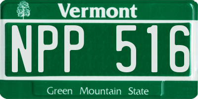 VT license plate NPP516