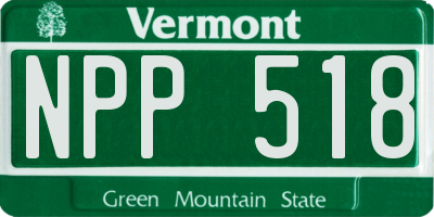VT license plate NPP518