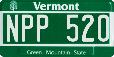 VT license plate NPP520