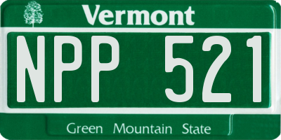 VT license plate NPP521