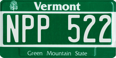 VT license plate NPP522