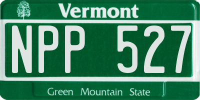 VT license plate NPP527