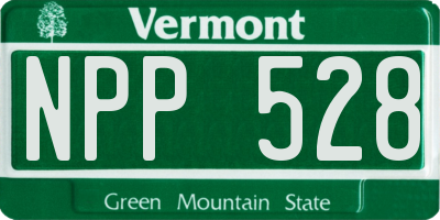 VT license plate NPP528