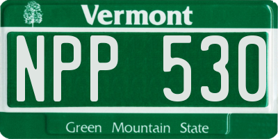 VT license plate NPP530