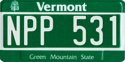 VT license plate NPP531