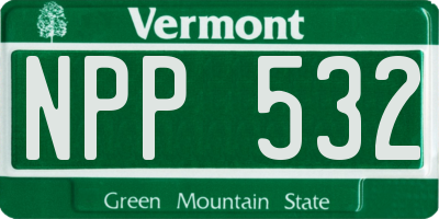 VT license plate NPP532