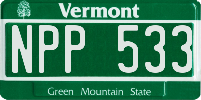 VT license plate NPP533