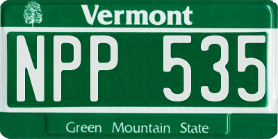 VT license plate NPP535