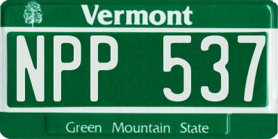 VT license plate NPP537