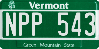 VT license plate NPP543