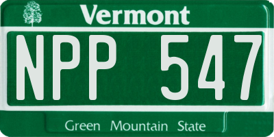 VT license plate NPP547