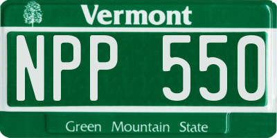 VT license plate NPP550