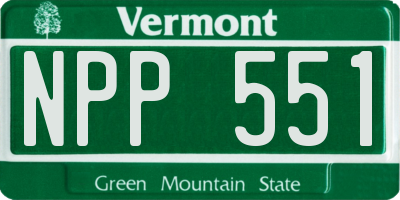 VT license plate NPP551