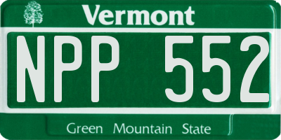 VT license plate NPP552