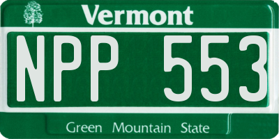 VT license plate NPP553