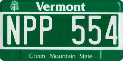 VT license plate NPP554