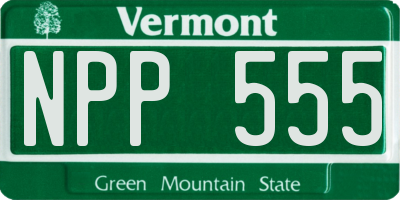 VT license plate NPP555