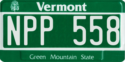 VT license plate NPP558
