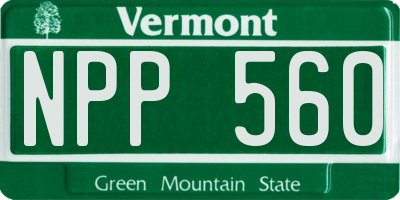 VT license plate NPP560