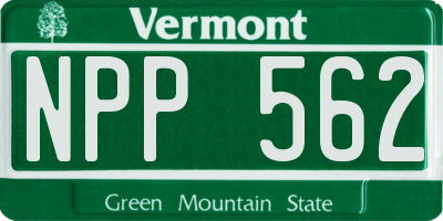 VT license plate NPP562