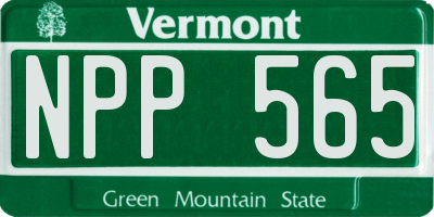 VT license plate NPP565