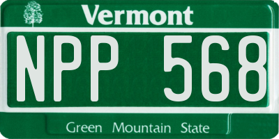 VT license plate NPP568