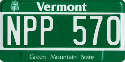 VT license plate NPP570