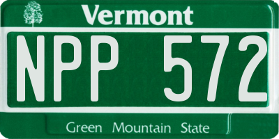 VT license plate NPP572