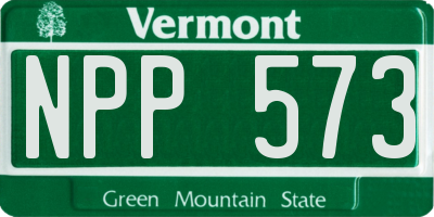 VT license plate NPP573