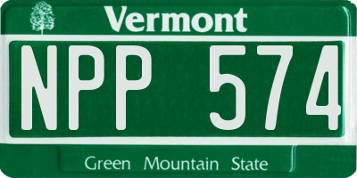 VT license plate NPP574