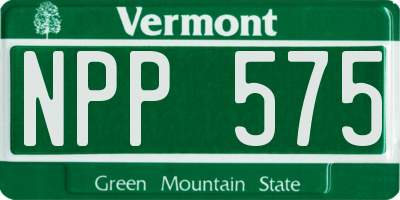 VT license plate NPP575