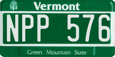 VT license plate NPP576