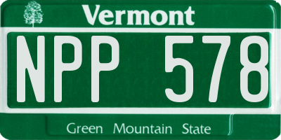 VT license plate NPP578