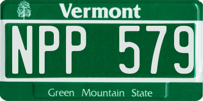 VT license plate NPP579