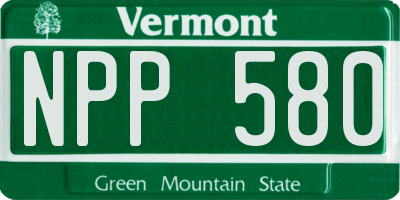 VT license plate NPP580