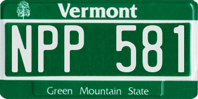 VT license plate NPP581