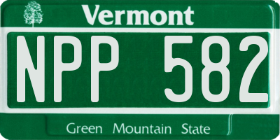 VT license plate NPP582