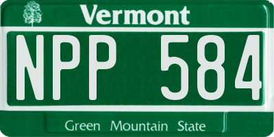 VT license plate NPP584