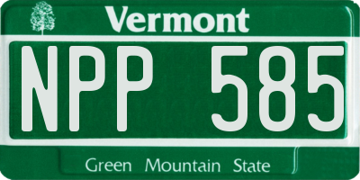 VT license plate NPP585