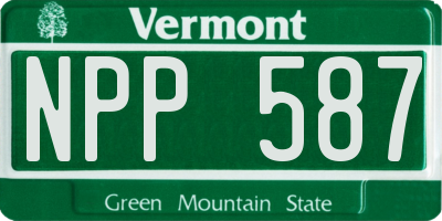 VT license plate NPP587