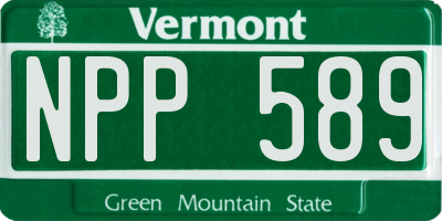 VT license plate NPP589