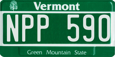 VT license plate NPP590