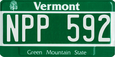 VT license plate NPP592